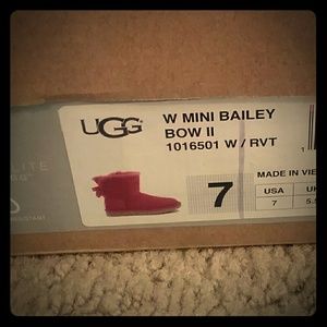 UGG size 7 Pink with bow